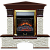 Каминокомплект Glenrich Бостон К Грот однотонный угловой (красное дерево)+Majestic Brass