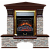 Каминокомплект Glenrich Бостон К Грот цветной угловой (красное дерево)+Majestic Brass