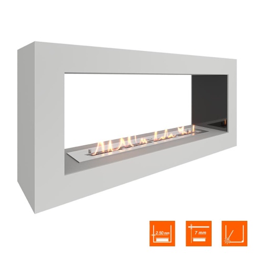 Биокамин SteelHeat WALL FRAME ONE 1000 белый, стемалит SteelHeat