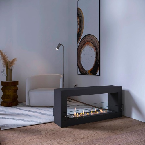 Биокамин SteelHeat WALL FRAME ONE 1000 черный, стемалит SteelHeat