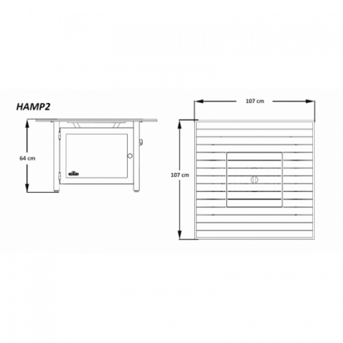 Стол-камин газовый Napoleon Hampton 107х107 см