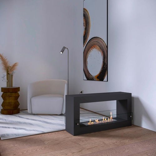 Биокамин SteelHeat WALL FRAME ONE 900 черный, стемалит SteelHeat