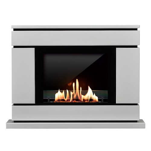 Биокамин в портале SteelHeat Vega, стекло, стемалит SteelHeat