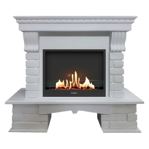 Биокамин в портале SteelHeat Brik, стекло SteelHeat