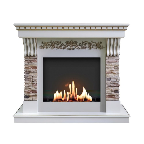 Биокамин в портале SteelHeat Marsel Lux, стекло SteelHeat